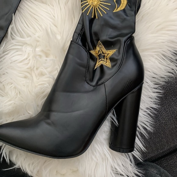 KOI Astrid Over Knee Thigh High Boots Sun Moon Stars - Picture 2 of 4